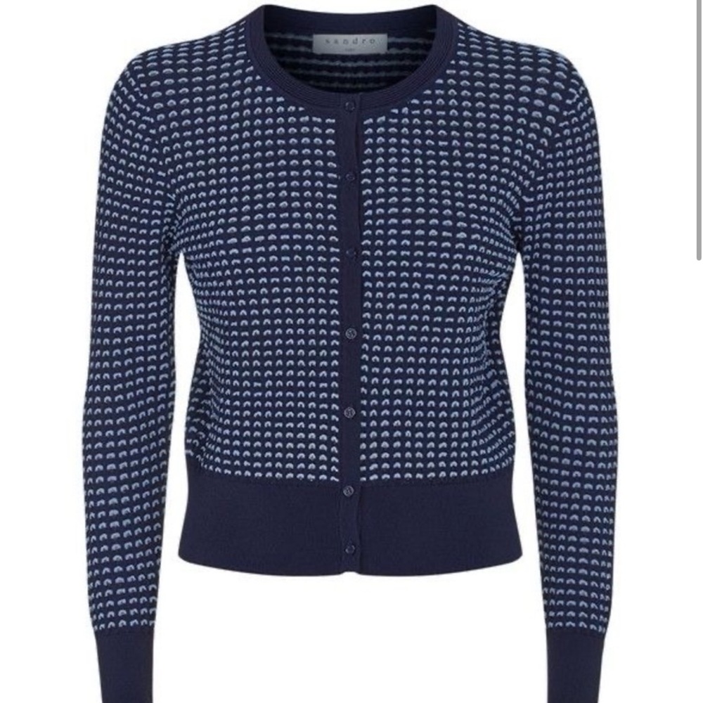 Sandro Andrey Scale Textured Open Knit Cardigan
Navy Blue